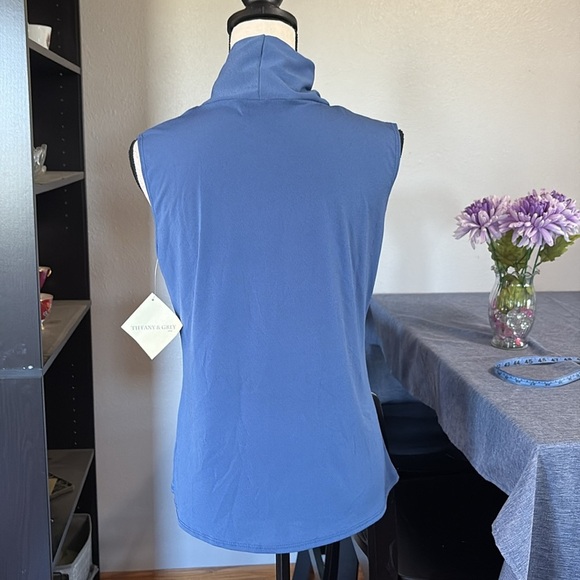 Tiffany & Grey Women’s Size Large Petite Sleeveless Cowl Style Neck w/ Tie - Picture 2 of 6